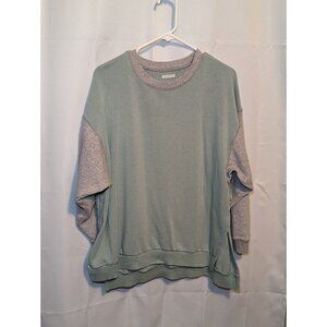 American Eagle Sweater Womens XS Green Gray Pullover Sweatshirt Casual Preppy AE